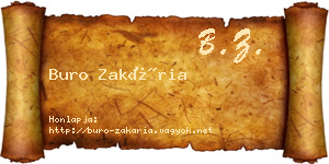 Buro Zakária névjegykártya
